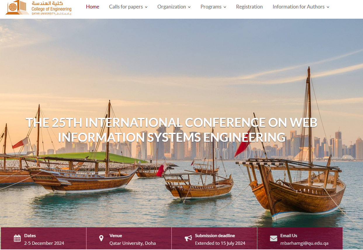 2024 International Web Information Systems Engineering Conference (WISE 2024)